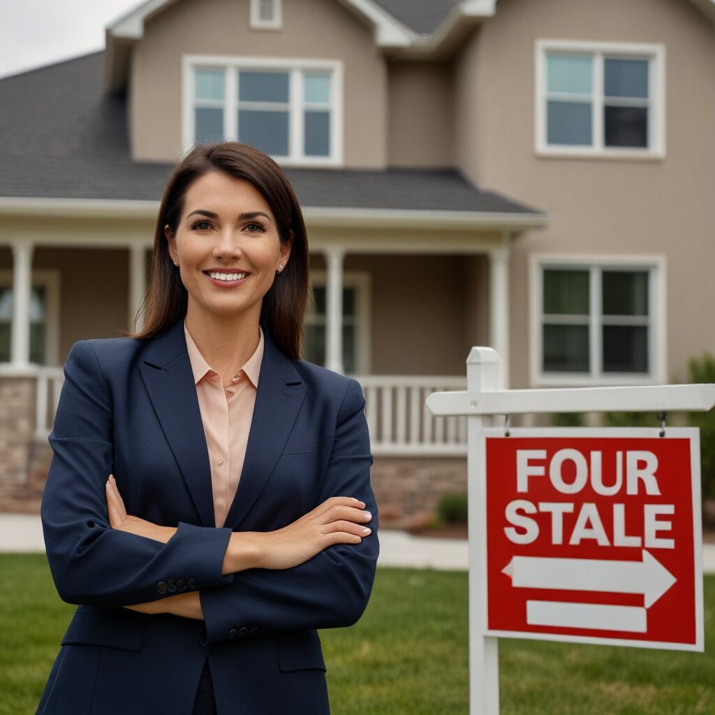 Real estate agent promoting New Mexico community features